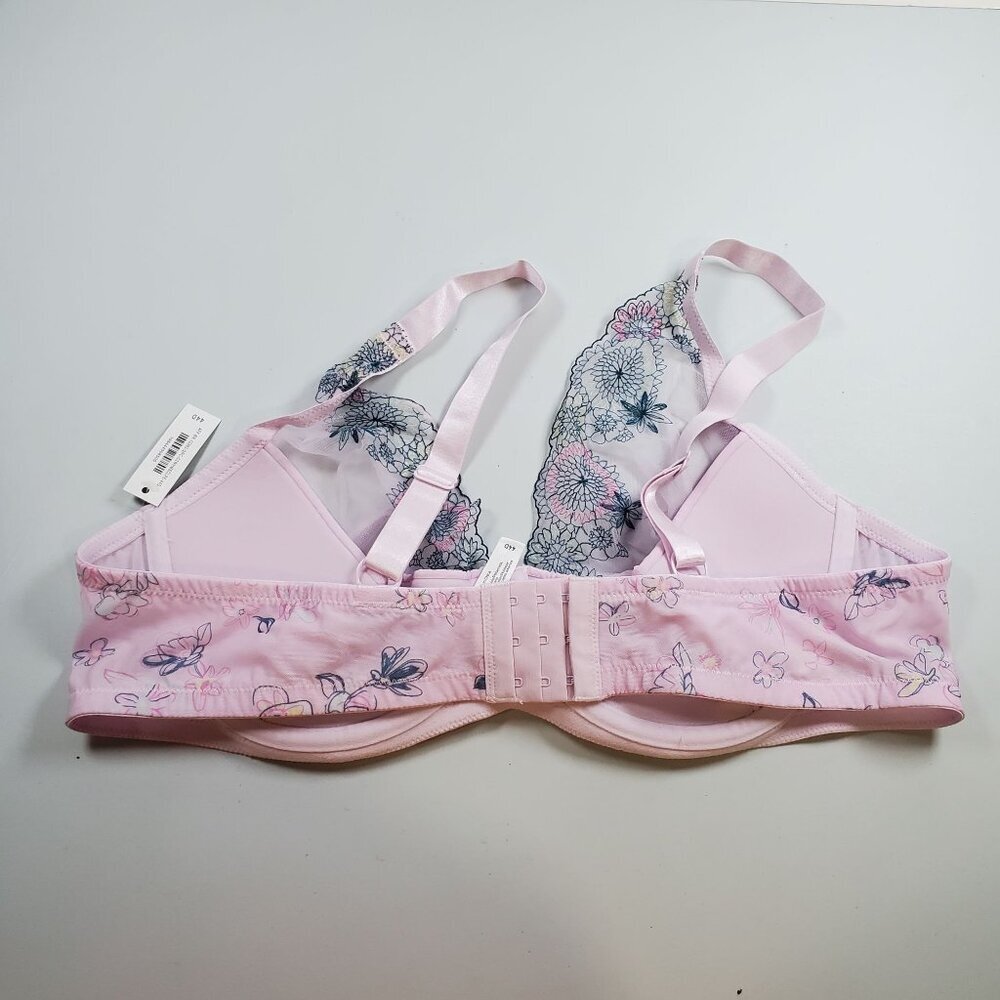 Adore Me Prisma Contour Quarter Bra Women Size 44D NWT Intimates Mesh Floral - Picture 4 of 11